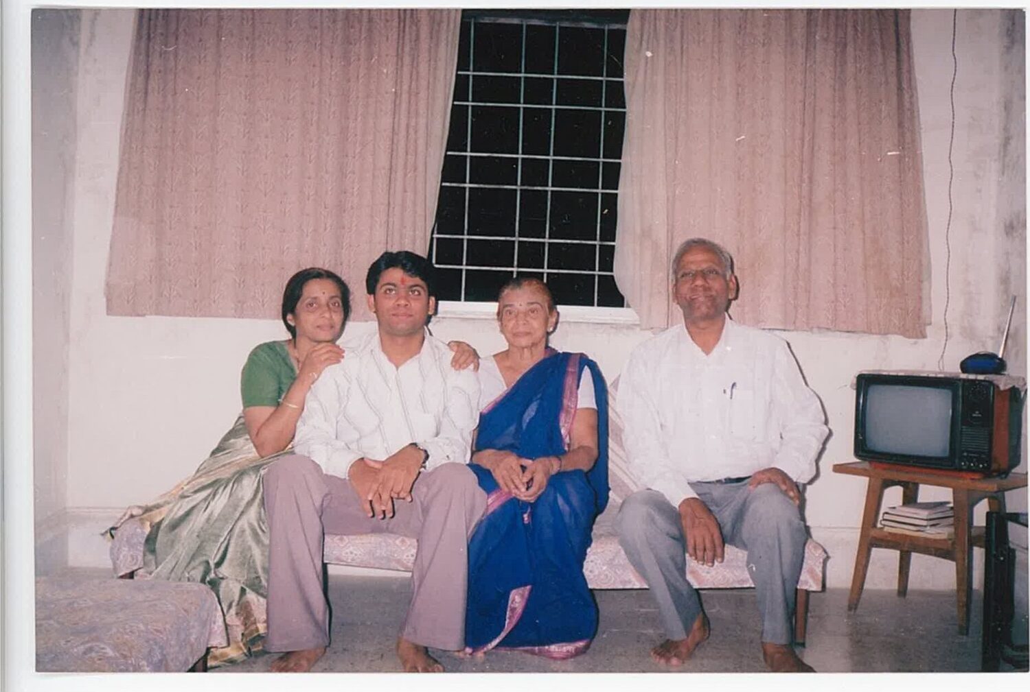 Rohit Mujumdar with his family, 2004