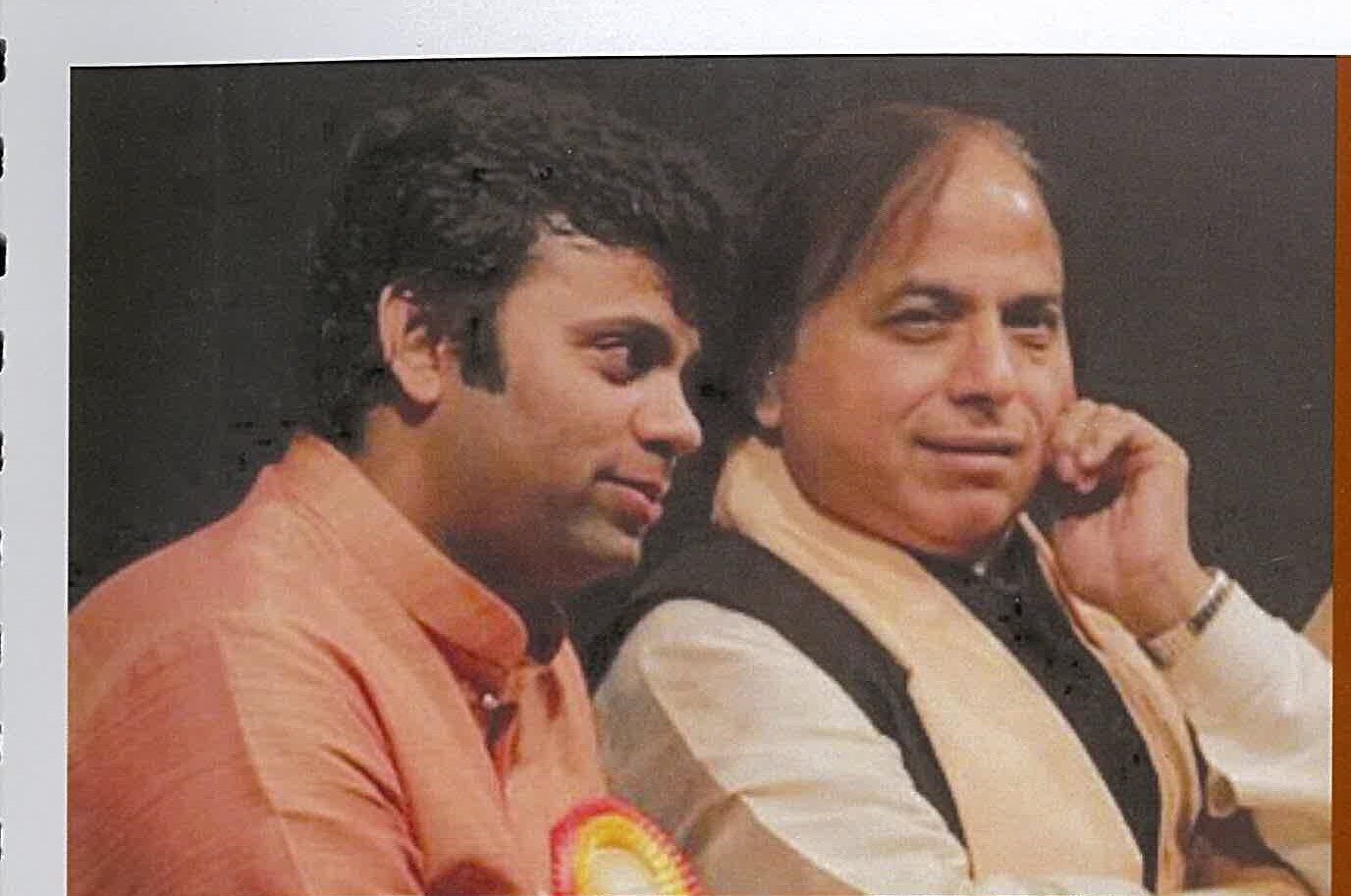 With his guru, Pandit Suresh Talwalkar